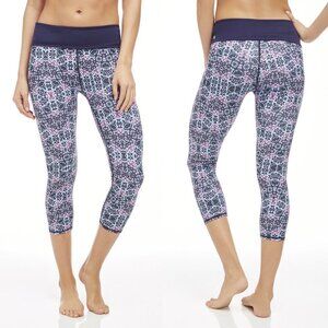 Fabletics Women's Salar Printed Powerhold Foldover Mosaic Inkwell Leggings Small